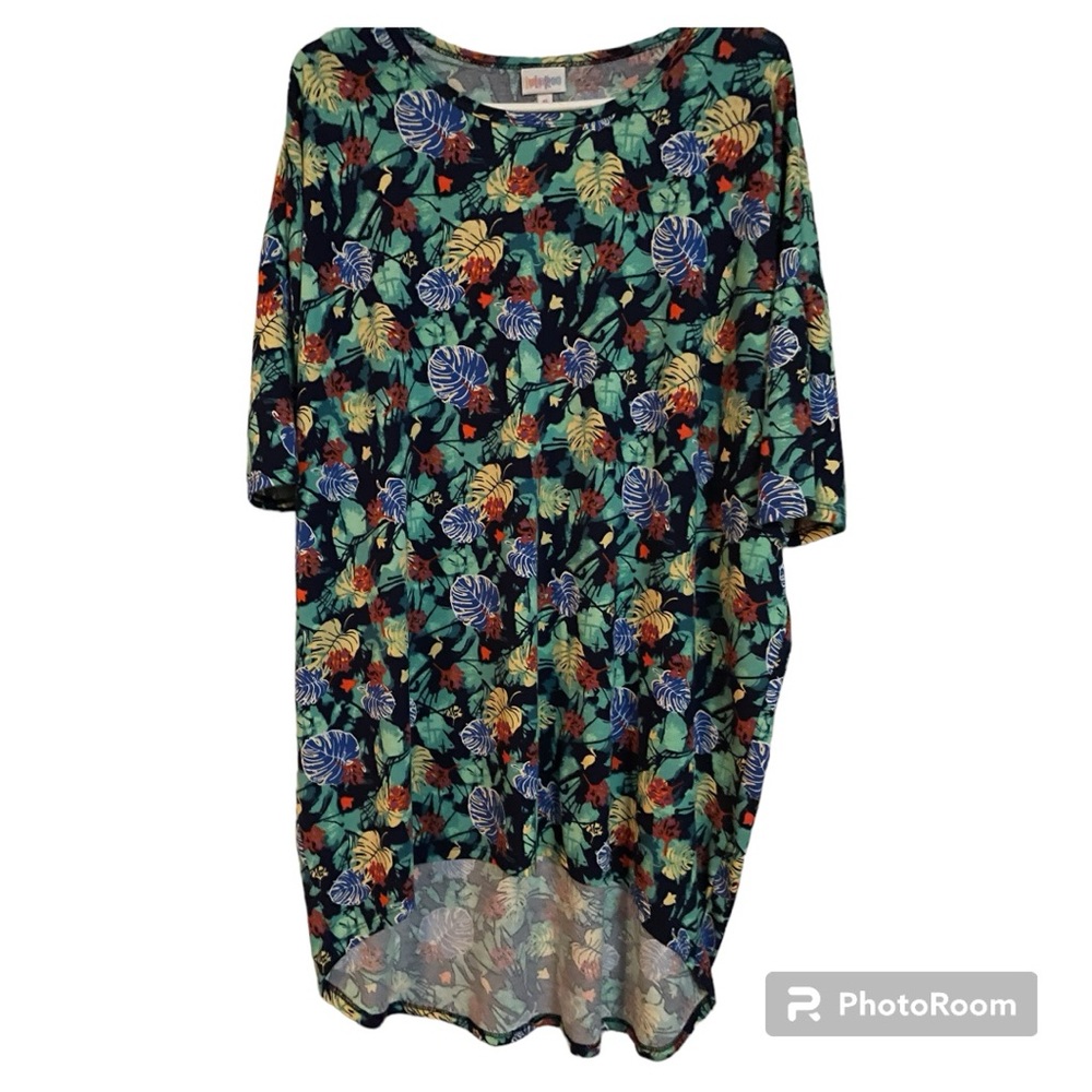 3/$9 LuLaRoe Irma Tunic Women XL Leaves Multicolor